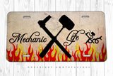 Mechanic Life Vintage Style Racing Drifting JDM Metal Printed License Plate