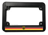 German Germany Carbon Vinyl Print Flag Motorcycle License Plate Frame - OwnTheAvenue