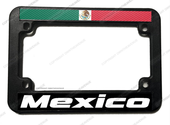 Mexico Mexican World Flag Carbon Vinyl V02l Racing Motorcycle License Plate Frame