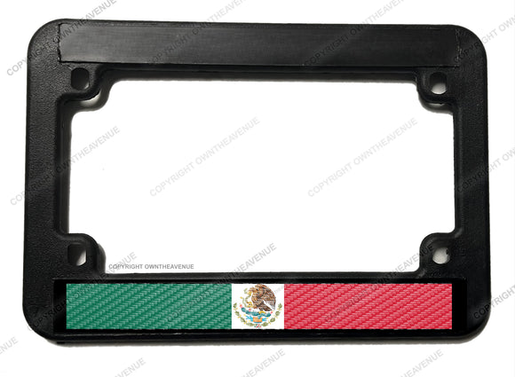 Mexico Mexican World Flag Carbon Vinyl Racing Motorcycle License Plate Frame