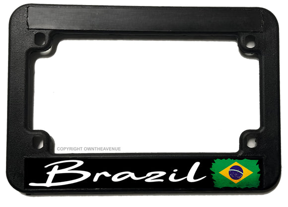 Brazil Brazilian Vintage Style Flag Racing Motorcycle License Plate Frame - OwnTheAvenue