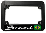 Brazil Brazilian Vintage Style Flag Racing Motorcycle License Plate Frame - OwnTheAvenue