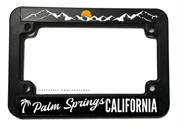 Palm Springs California Motorcycle Black License Plate Frame - OwnTheAvenue