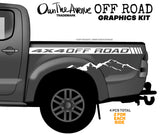 x2 Off Road 4x4 Lifted Pick Up Truck Mountains Vinyl Decor Decal Graphics Kit