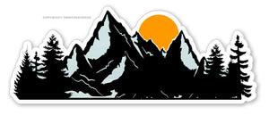 Sunset Mountains Range Scene Hiking Camping Off Road 4x4 Vinyl Decal Sticker