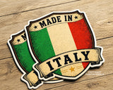x2 Made In Italy Italian Flag Set Race Racing Drifting Euro Vinyl Sticker Decals 3.5"