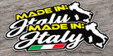 2Pcs Made In Italy Sport Racing Stripe Style Vinyl Sticker Decals 4.5"
