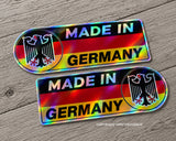Made In Germany Set Euro German Flag Car Truck Holographic Sticker Decals 4"