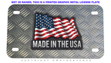 Made In The USA American Flag Model V01 Style Motorcycle Metal License Plate - OwnTheAvenue