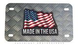 Made In The USA American Flag Model V01 Style Motorcycle Metal License Plate - OwnTheAvenue