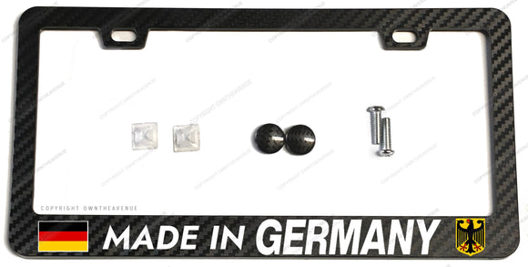 Made In Germany German Flag Drift Race Carbon Fiber License Plate Frame - OwnTheAvenue