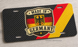 Made In Germany Euro Racing Carbon Fiber Style Metal License Plate