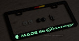 Made In Germany German Flag Glow In The Dark Carbon Fiber License Plate Frame