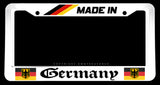Made In Germany Euro German Flag Racing White License Plate Frame