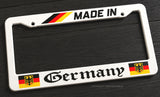 Made In Germany Euro German Flag Racing White License Plate Frame