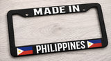 Made In Philippines Flag Auto Car Truck Black License Plate Frame