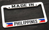 Made In Philippines Flag Auto Car Truck White License Plate Frame