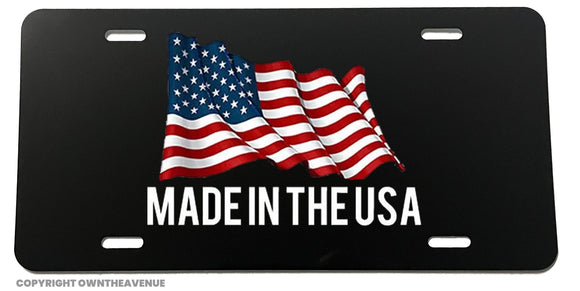 Made In The USA Car Truck Auto Black V01 Metal License Plate - OwnTheAvenue