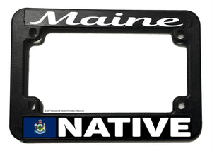 Maine Native Flag Motorcycle License Plate Frame