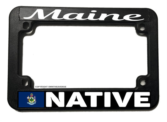 Maine Native Flag Motorcycle License Plate Frame