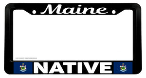 Maine Native Flag Car Truck Auto License Plate Frame