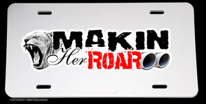 Hear Me Roar! JDM Drifting Hot Rod Muscle Car License Plate Cover