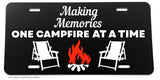 Making Memories One Campfire At A Time Camping Auto License Plate - OwnTheAvenue