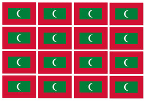 x12 Maldives MV Country Flag Car Truck Vinyl Sticker Decals 2" Each - OwnTheAvenue