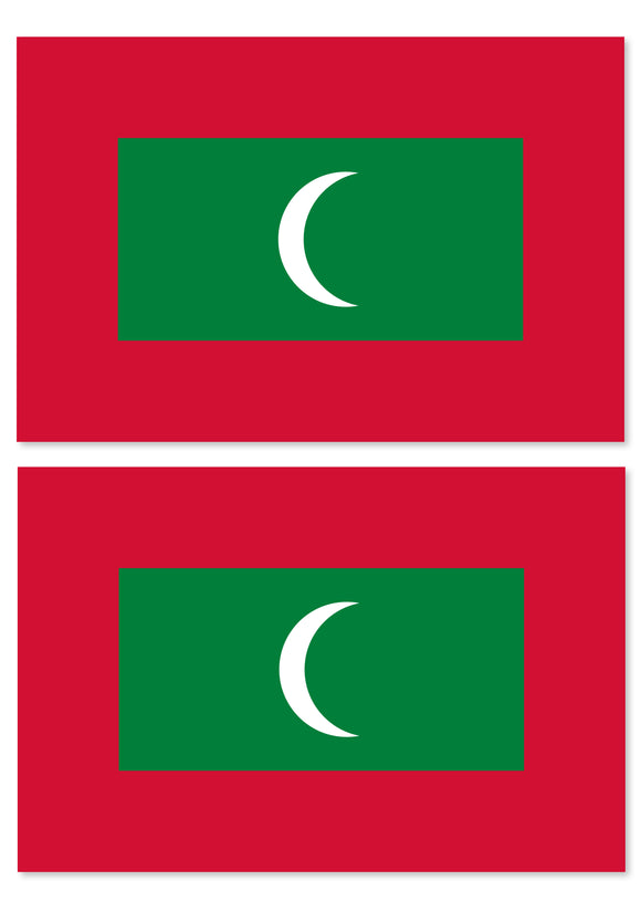 x2 Maldives Flag MV Country Car Truck Bumper Sticker Decal 4