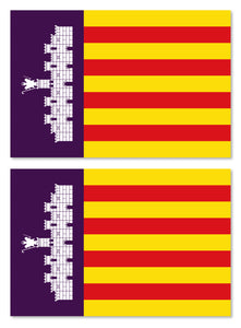 x2 / Two Pack Majorca Balearic Islands Mallorca Flag Car Truck Bumper Stickers - OwnTheAvenue