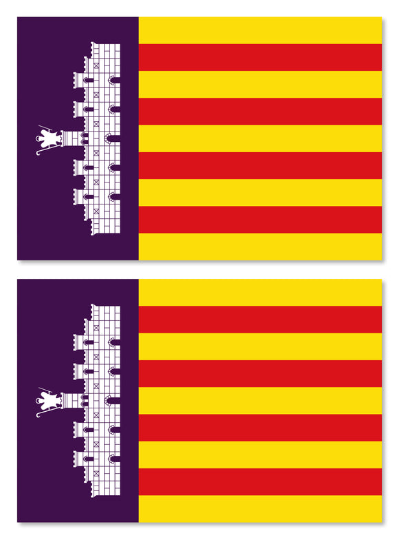 x2 / Two Pack Majorca Balearic Islands Mallorca Flag Car Truck Bumper Stickers - OwnTheAvenue