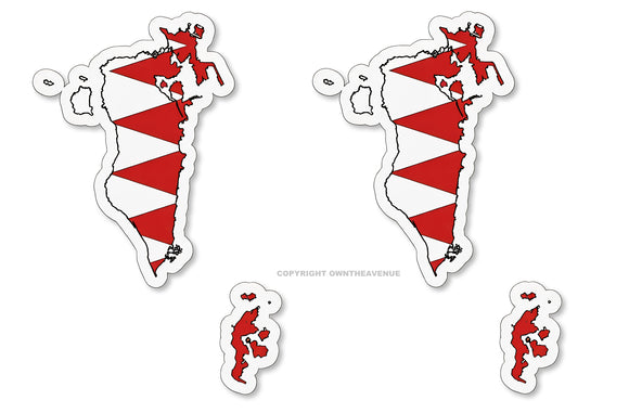 x2 Bahrain World Country Flags Map Outline Sticker Decal Pack Lot 4