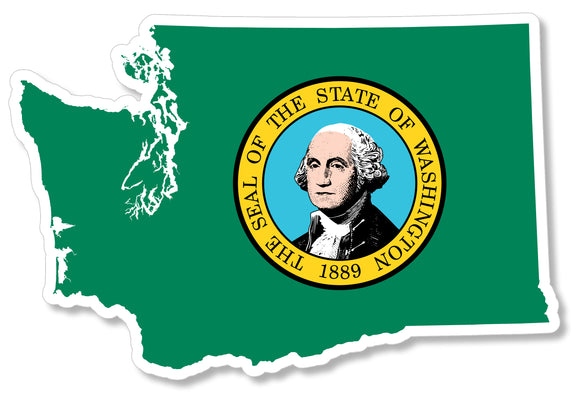 Washington State Flag WA Map Outline Car Truck Window Bumper Sticker Decal 3.7