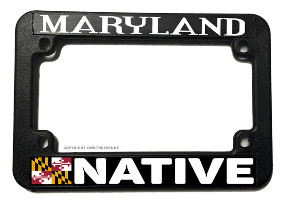Maryland Native Flag Motorcycle License Plate Frame