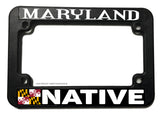 Maryland Native Flag Motorcycle License Plate Frame