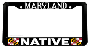 Maryland Native Flag Car Truck Auto License Plate Frame