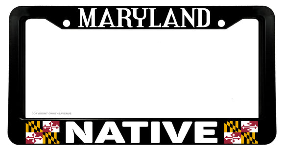 Maryland Native Flag Car Truck Auto License Plate Frame