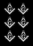 Freemason Mason Masonic 6 Pack Lot Set Vinyl Decal Stickers 2"