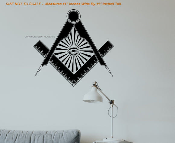 Freemason Mason Masonic Illuminati Eye Vinyl Wall Decor Decal V01-R - OwnTheAvenue