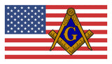 x2 Freemason USA American Flag Mason Holographic Sticker Decals