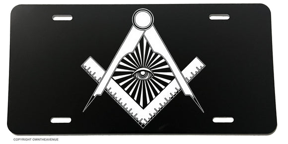 Freemason Mason Masonic Illuminati Eye License Plate Cover Model-V013 - OwnTheAvenue