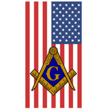 x2 Freemason USA American Flag Mason V01 Vinyl Sticker Decals