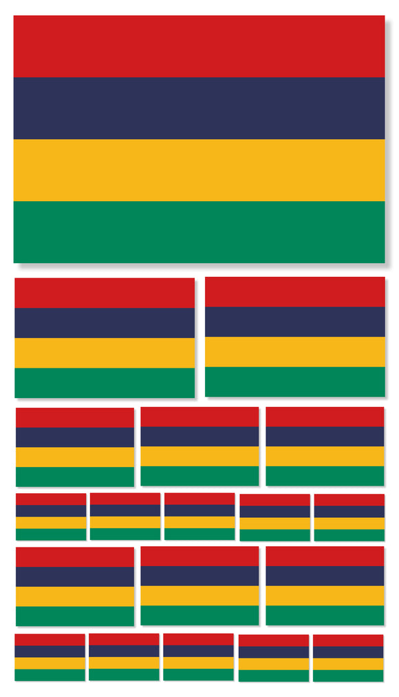 19Pcs Mauritius World Country Flag Assorted Assortment Vinyl Sticker Decals - OwnTheAvenue