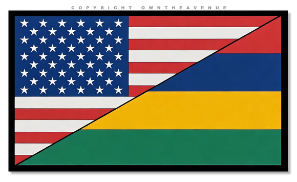 Mauritius USA American World Country Flag Vinyl Sticker Decal 3.75