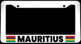 Mauritius World Country Flag White License Plate Frame - OwnTheAvenue