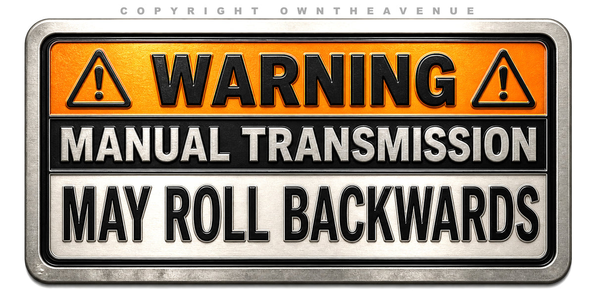 Warning Manual Transmission Bumper Sticker Metallic Model - Decal Stic