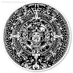 Maya Mayan Aztec Calendar V01 B/W Car Truck Window Bumper Laptop Sticker Decal 4"