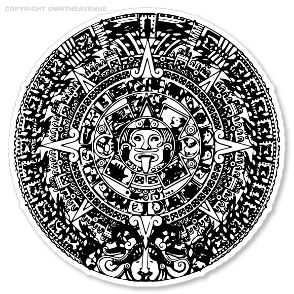 Maya Mayan Aztec Calendar V01 B/W Car Truck Window Bumper Laptop Sticker Decal 4
