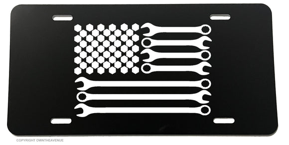 Mechanic American Flag USA Patriotic License Plate Cover - OwnTheAvenue
