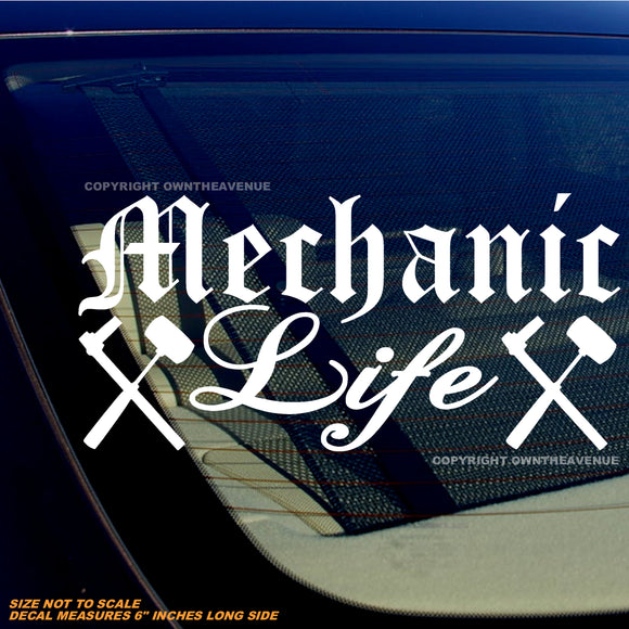 Mechanic Life Hot Rod Muscle Car Racing Drifting Vinyl White Decal 6